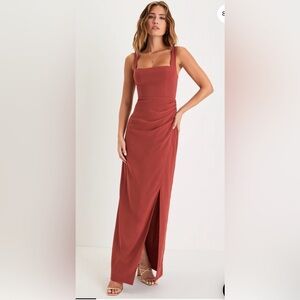 Elegant Rust Maxi Dress